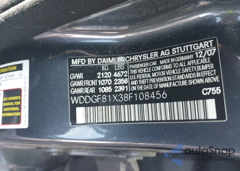 2008 Mercedes-Benz C 300 Luxury 4Matic/Sport 4Matic from USA, damaged, VIN WDDGF81X38F108456